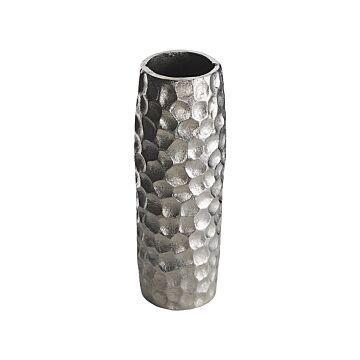 Flower Vase Silver Aluminium Metal Home Decor Handmade Tall Decorative Indoor Pot Beliani