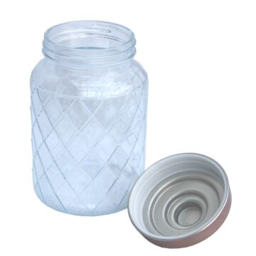 Round Glass Jar With Copper Lid - 7 Inch