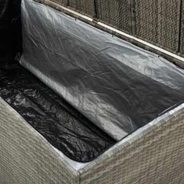 Vidaxl Garden Storage Box Poly Rattan 180x90x70 Cm Grey