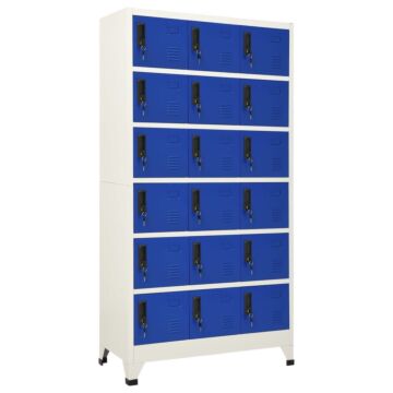 Vidaxl Locker Cabinet Grey And Blue 90x40x180 Cm Steel