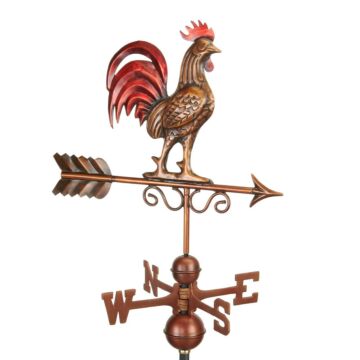 Bantam Red Rooster Copper Antique Bronze Finish Farmhouse Weathervane