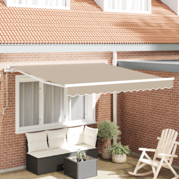 Vidaxl Automatic Retractable Awning Beige 300x250 Cm, Vidaxl Awning Replacement Fabric For 3x2,5 M Frame Beige