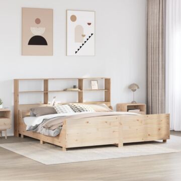 Vidaxl Bookcase Bed Without Mattress 200x200 Cm Solid Wood