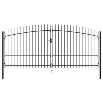 Vidaxl Double Door Fence Gate With Spear Top 400x225 Cm