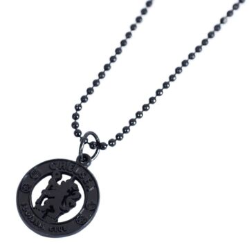 Chelsea Fc Black Plated Pendant & Chain