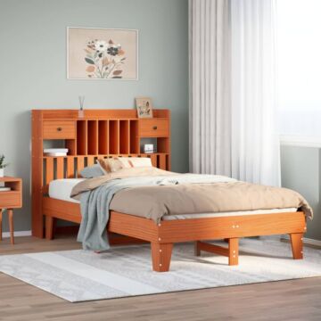 Vidaxl Bed Frame Without Mattress Wax Brown 135x190 Cm Solid Wood Pine