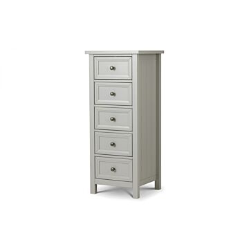 Maine 5 Drawer Tall Chest- Dove Grey