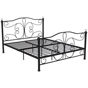 Vida Designs Chicago King Size Metal Bed, Black