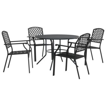 Vidaxl Stackable Garden Chair Set 5 Pcs Anthracite Powder-coated Steel