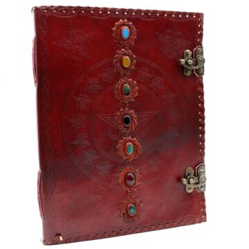 Huge 7 Chakra Leather Book - 10x13 (200 Pages)