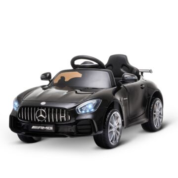 Homcom Compatible 12v Battery-powered 2 Motors Kids Electric Ride On Car Gtr Toy With Parental Remote Control Music Lights Mp3 For 3-5 Years Old Black