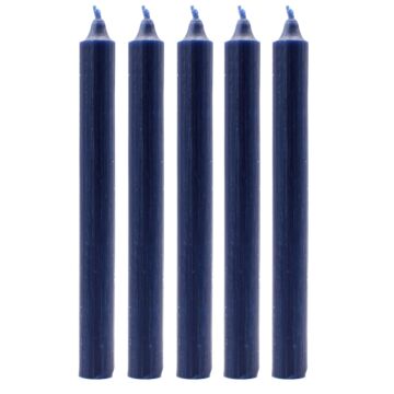 Solid Colour Dinner Candles - Rustic Navy - Pack Of 5