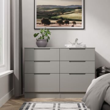 Milan 6 Drawer Midi Chest In Dusk Grey