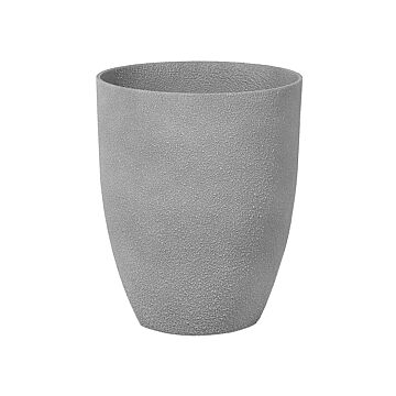 Plant Pot Grey Stone Polyresin 35 X 35 X 42 Cm Indoor Outdoor Beliani