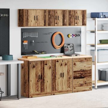 Vidaxl Garage Cabinets 6 Pcs Old Wood Engineered Wood