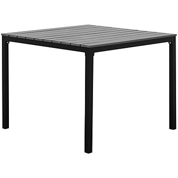 Garden Table Grey And Black Aluminium Weather Resistant Modern Beliani