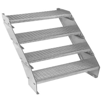 Adjustable 4 Section Galvanised Staircase - 900mm Wide