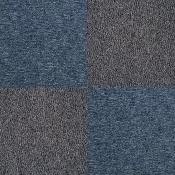 40 X Carpet Tiles 10m2 / Storm Blue & Charcoal Black