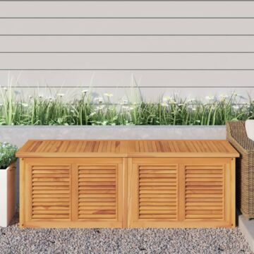 Vidaxl Garden Storage Box With Bag 150x50x53 Cm Solid Wood Teak