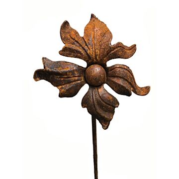 Flower & Ball Pin 4ft Bare Metal/ready To Rust