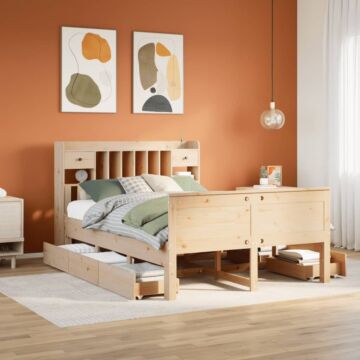 Vidaxl Bookcase Bed Without Mattress 150x200 Cm King Solid Wood Pine