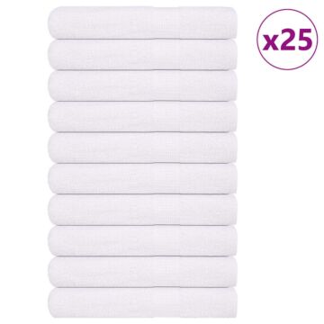 Vidaxl Towels 25 Pcs White 100x200 Cm 360 Gsm 100% Cotton