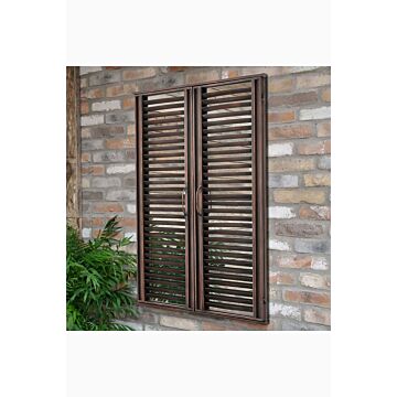 Decorative Vintage Brown Shutter Window Mirror For Indoor And Outdoor