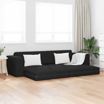 Vidaxl Floor Sofa Bed 2-in-1 Black 245x150x60.5 Cm Fabric