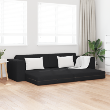 Vidaxl Floor Sofa Bed 2-in-1 Black 245x150x60.5 Cm Fabric
