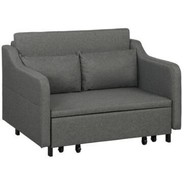 Homcom Two-seater Pull-out Sofa Bed - Grey