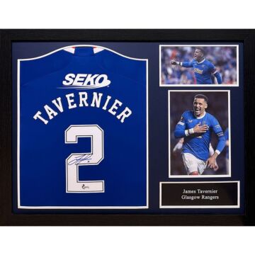 Rangers Fc Tavernier Signed Shirt (framed)