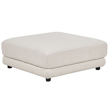 Ottoman Footstool Off-white Polyester Fabric Upholstered Square Minimalist Modern Sofa Element Beliani
