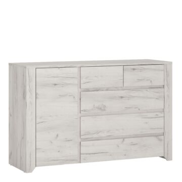 Angel 1 Door 2+3 Drawer Chest In White Craft Oak