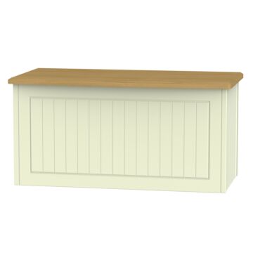 Warwick Blanket Box In Cream Ash & Modern Oak