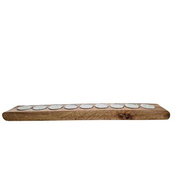 Mango Wood 9 Tea Light Holder 45cm