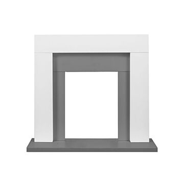 Adam Dakota Fireplace In Pure White & Grey, 39 Inch