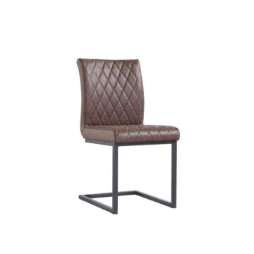 Diamond Stitch Dining Chair Brown/graphite
