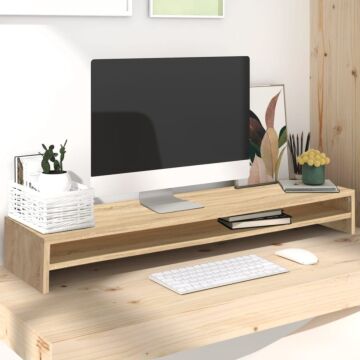 Vidaxl Monitor Stand Sonoma Oak 100x24x13 Cm Engineered Wood