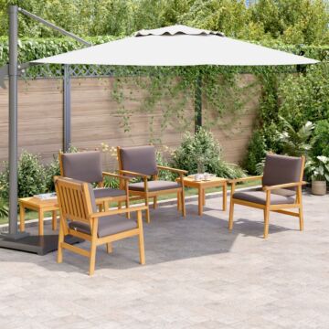 Vidaxl 6 Piece Garden Dining Set With Cushions Solid Wood Acacia