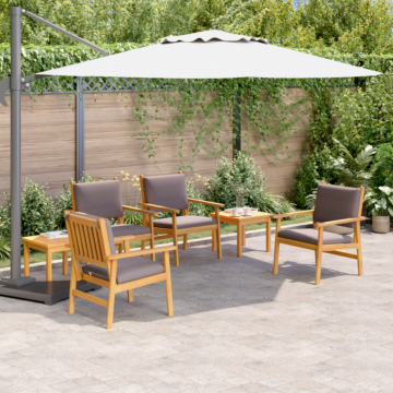 Vidaxl 6 Piece Garden Dining Set With Cushions Solid Wood Acacia