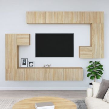 Vidaxl Wall-mounted Tv Cabinet Sonoma Oak Engineered Wood