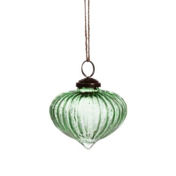 Green Recycled Glass Onion Bauble