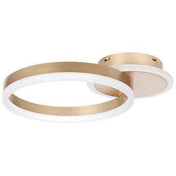 Led Lamp Gold Aluminum Single Circle Ring Round Base Glam Minimalistic Living Room Bedroom Beliani