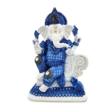 Decorative White & Blue Thai Buddha - Meditation