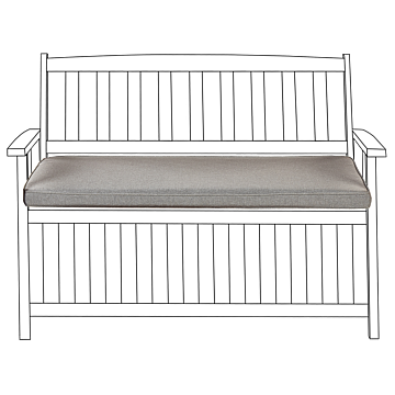 Bench Seat Pad Cushion Grey Solid Colour String Ties Uv Resistant Set Pad Beliani