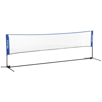 Sportnow 4m Badminton Net, Height Adjustable Outdoor Sports Net, With Carry Bag, For Tennis, Pickleball, Volleyball, Blue