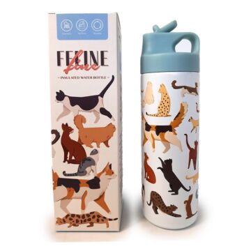 Reusable Insulated Flip Top Drinks Bottle 500ml - Feline Fine Cats