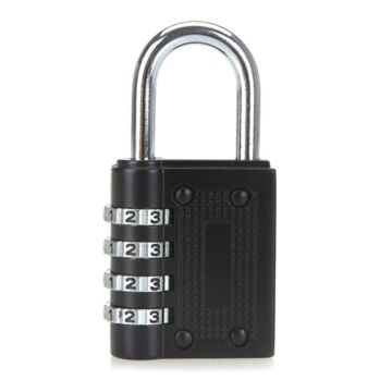 4 Digit Combination Padlock In Black