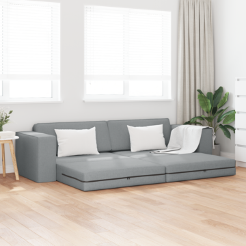 Vidaxl Floor Sofa Bed 2-in-1 Light Grey 245x150x60.5 Cm Fabric