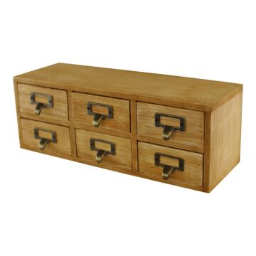 6 Drawer Double Level Small Storage Unit Trinket Drawers